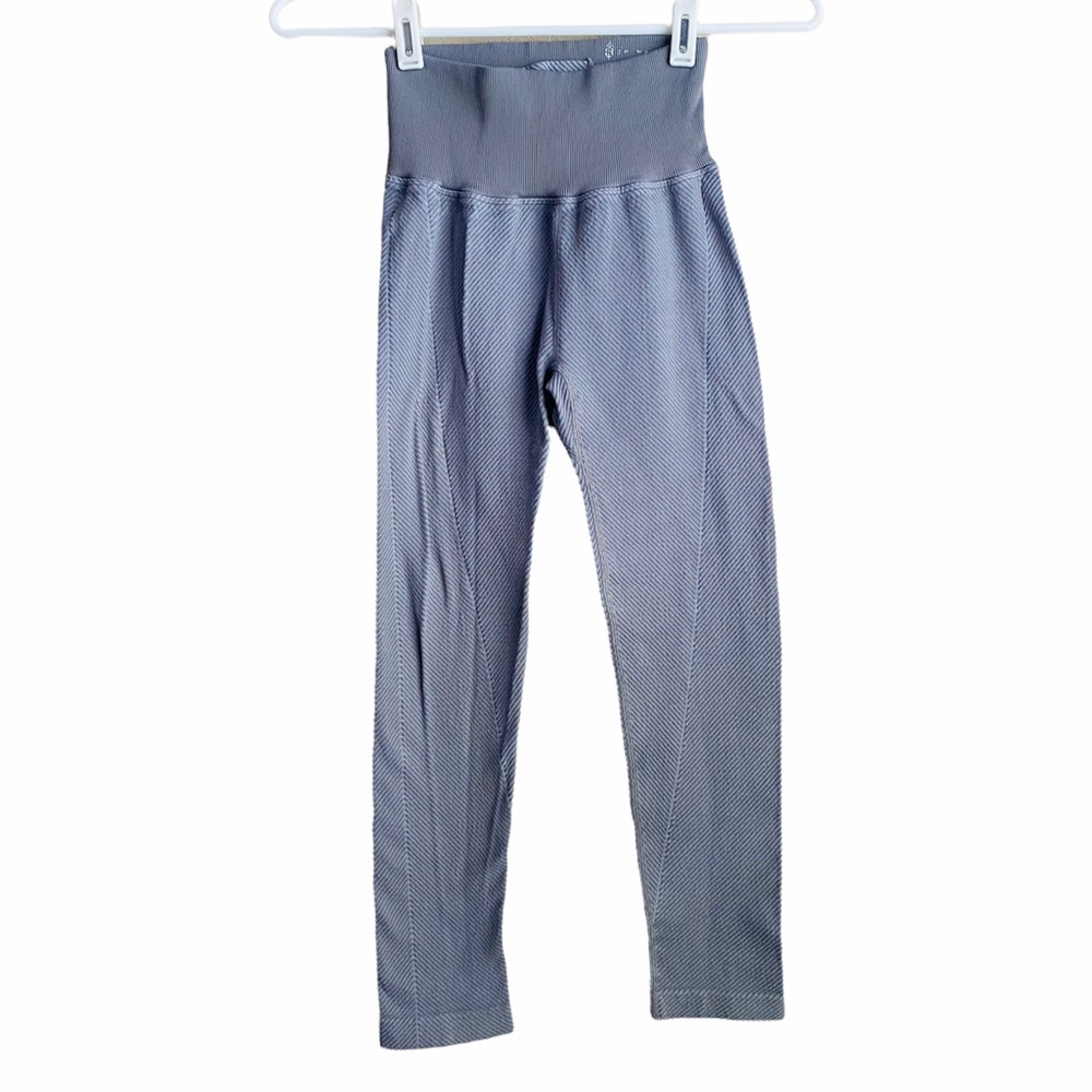 Free People Movement Textured Gray Ribbed Leggings XS/S